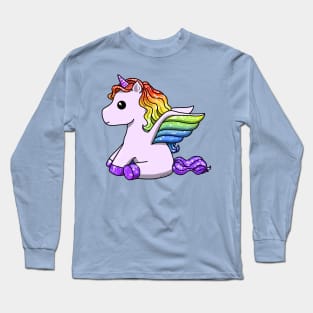 Glitter Rainbow Unicorn Long Sleeve T-Shirt